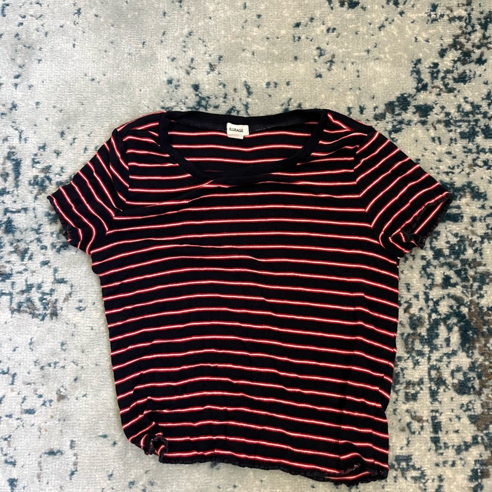 Garage striped cropped top